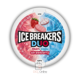 Fruit + Cool Sugar-Free Mints,Strawberry Mints,Ice Breakers Duo Strawberry Mints